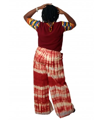 Bami African Two Piece Set of Palazzo and Kente Top - Back View
