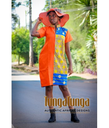 Chapeau Fedora en maille orange pour femme