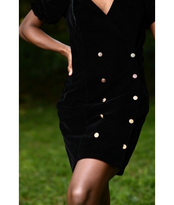 NAIROBAE Short Black Velvet Blazer Dress