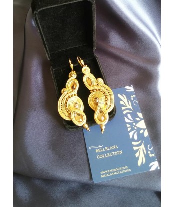 Gold Beaded Dangle Earrings